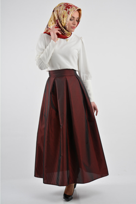 Pita - Claret Red Hijab Skirt 1741-05BR
