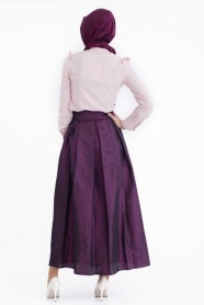 Pita - Dark Purple Taffeta Skirt 1741-05MU - Thumbnail