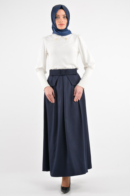 Pita - Navy Blue Hijab Skirt 1888-2L