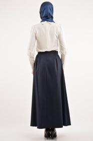 Pita - Navy Blue Hijab Skirt 1888-2L - Thumbnail