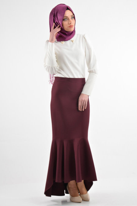 Pita - Plum Color Hijab Skirt 1876MU