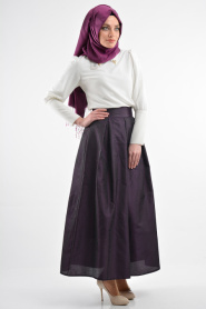 Pita - Purple Hijab Skirt 1741-05MOR - Thumbnail