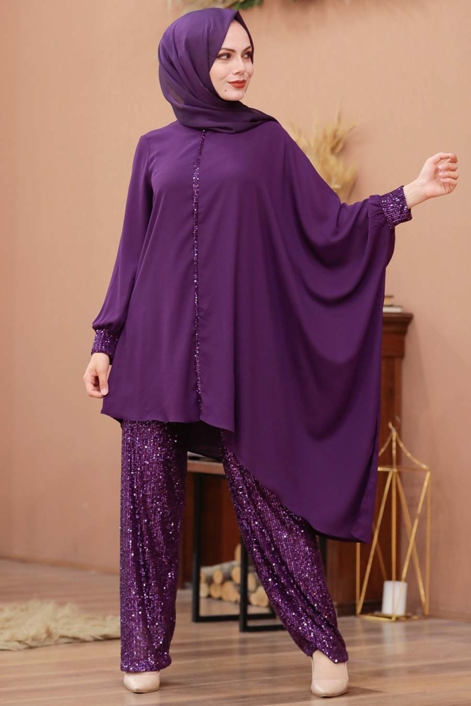 Plum Color Dual Suit Dress 10830MU - 1