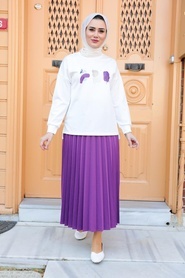 Plum Color Hijab Dual Suit Dress 1748MU - Thumbnail