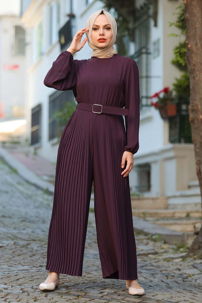 Plum Color Hijab Overalls 10347MU - 2