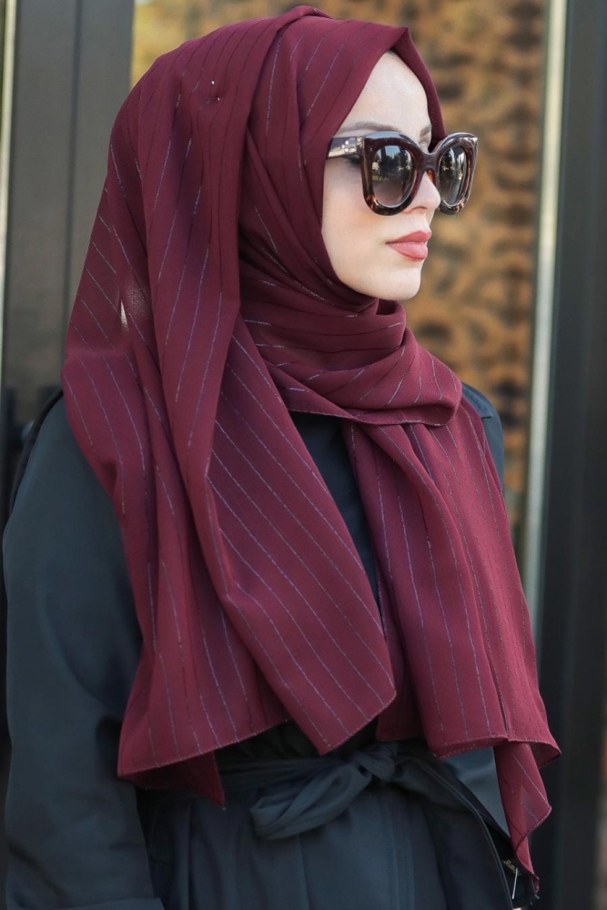 Plum Color Hijab Shawl 7549MU - 1