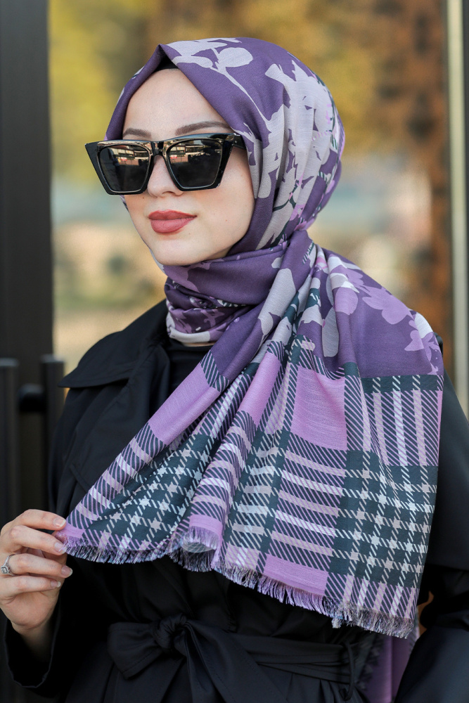Plum Color Hijab Shawl 7554MU - 1