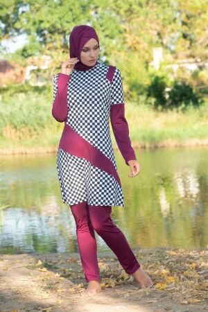 Plum Color Hijab Swimsuit 1851MU - 1
