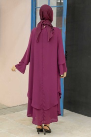 Plum Color Hijab Tunic 33170MU - Thumbnail