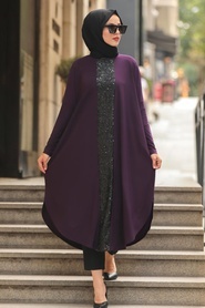 Plum Color Hijab Tunic 48460MU - Thumbnail