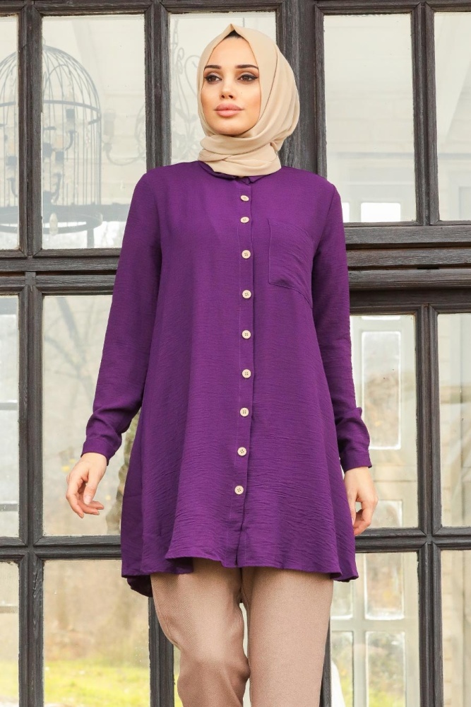 Plum Color Hijab Tunic 501MU - 1