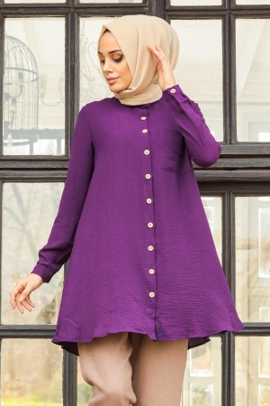 Plum Color Hijab Tunic 501MU - 2