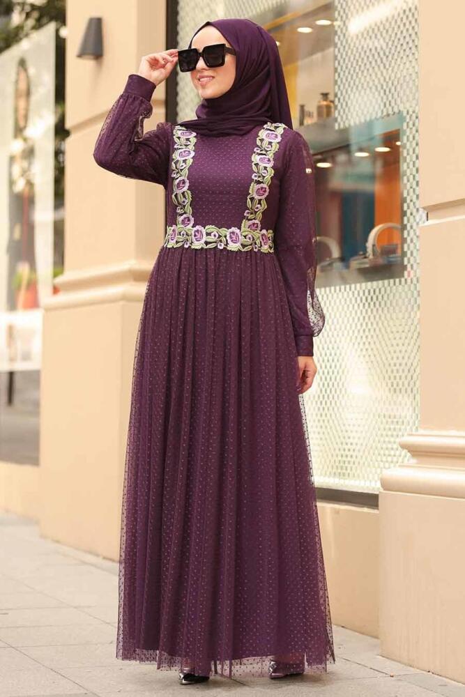 Plum Hijab Daily Dress 1325MU - 1