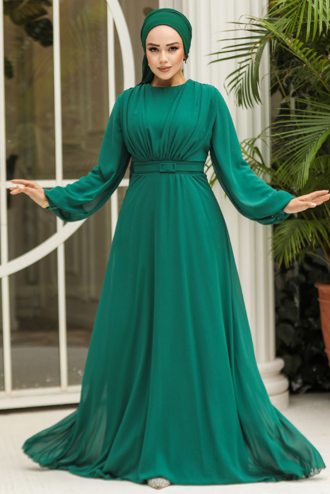 Plus Size Light Blue Islamic Clothing Evening Dress 5422AY - 2