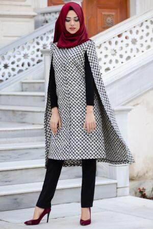 Poncho - Ecru Hijab Poncho 50240E - 1