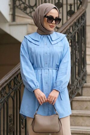 Poplin Blue Modest Tunic 20228M 