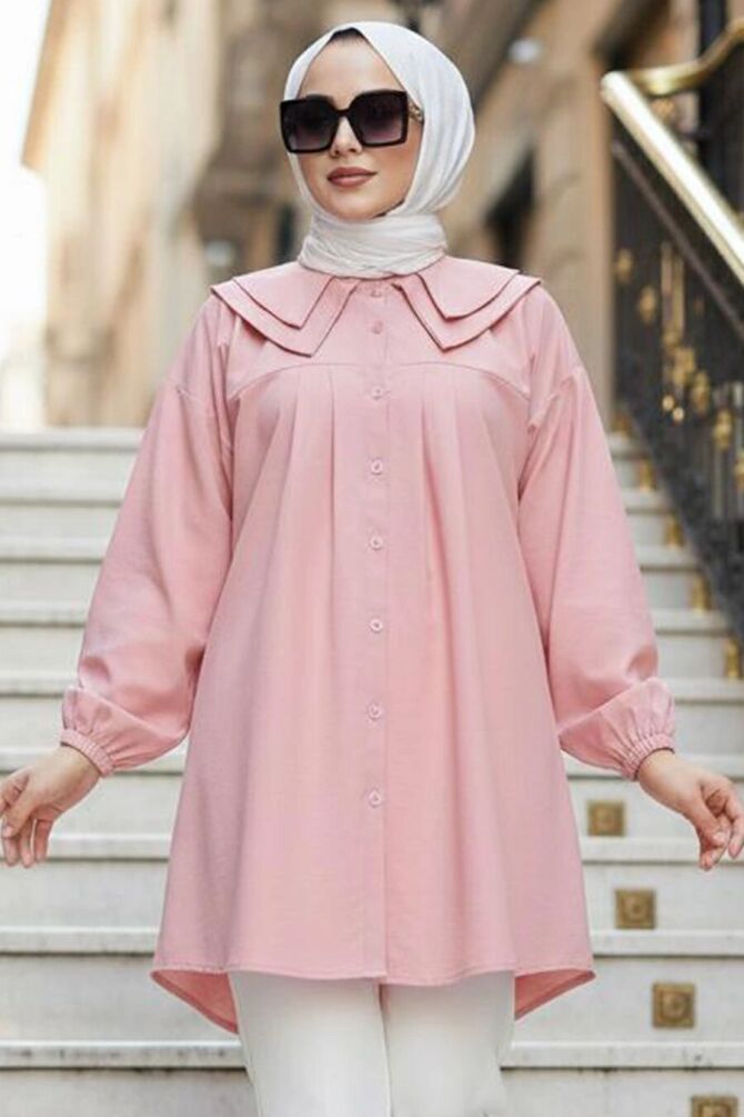Poplin Powder Pink Modest Tunic 20228PD - 1