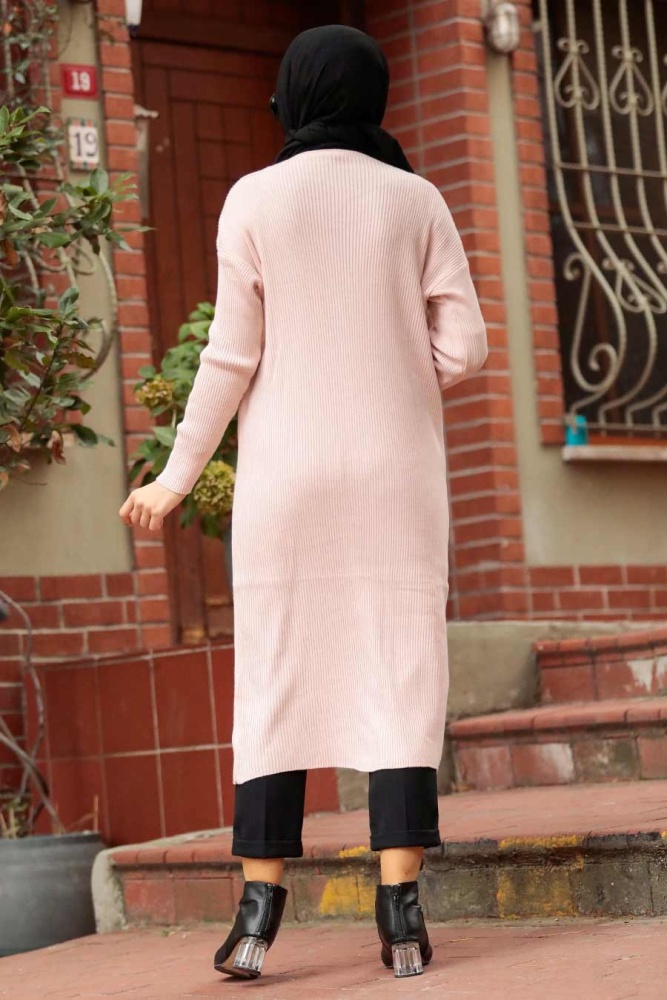 Powder Pink Hijab Cardigan 23760PD - 2