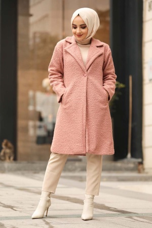 Powder Pink Hijab Coat 22440PD - 1