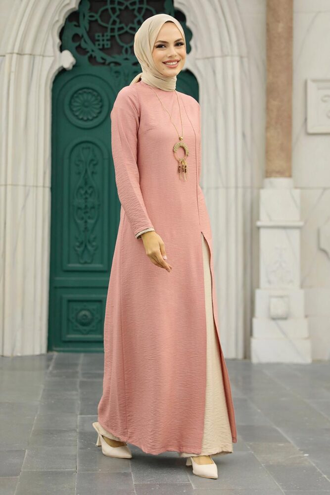 Powder Pink Hijab Double Suit 52221PD - 1