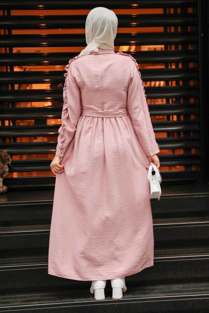 Powder Pink Hijab Dress 3434PD - 3