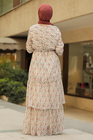 Powder Pink Hijab Dress 53472PD - 2