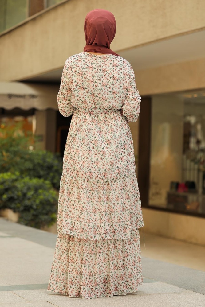 Powder Pink Hijab Dress 53472PD - 2
