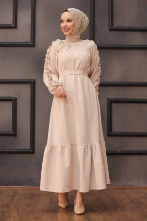 Powder Pink Hijab Dress 6325PD - 1
