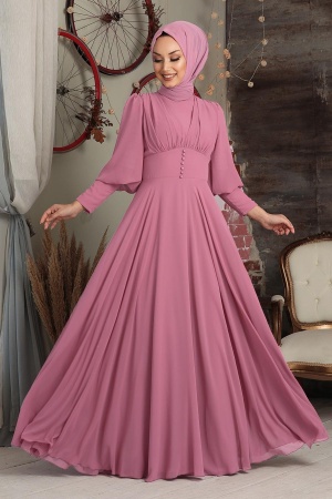 Neva Style - Plus Size Powder Pink Modest Prom Dress 53810PD - 1