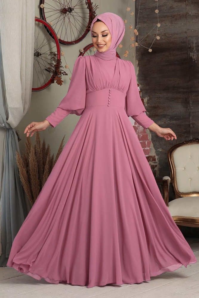 Neva Style - Plus Size Powder Pink Modest Prom Dress 53810PD - 1