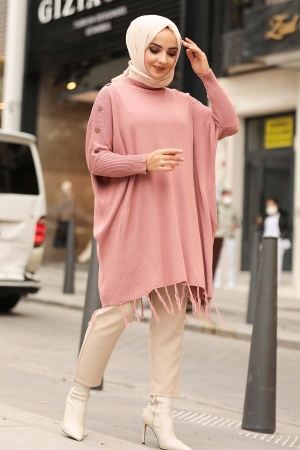 Powder Pink Hijab Poncho 10100PD - 1