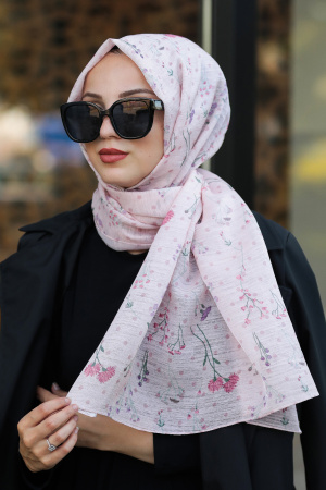 Powder Pink Hijab Shawl 7543PD - 1