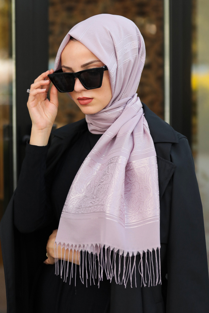 Powder Pink Hijab Shawl 7562PD - 1
