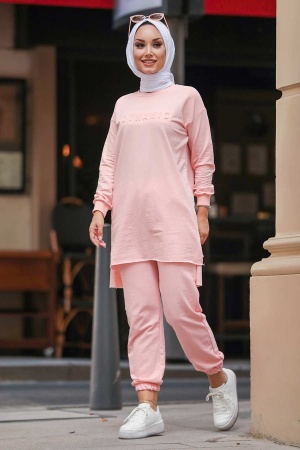 Powder Pink Hijab Suit 5741PD - Thumbnail