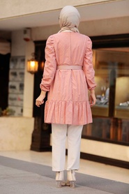 Powder Pink Hijab Tunic 21961PD - Thumbnail