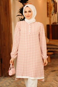 Powder Pink Hijab Tunic 2431PD - Thumbnail