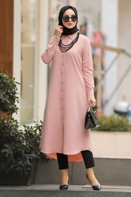 Powder Pink Hijab Tunic 474PD - Thumbnail