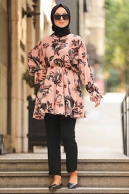 Powder Pink Hijab Tunic 6139PD - Thumbnail