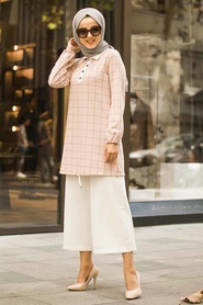 Powder Pink Hijab Tunic 90611PD - Thumbnail