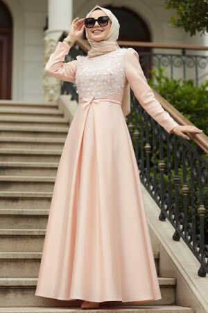 Neva Style - Stylish Powder Pink Modest Islamic Clothing Wedding Dress 3755PD - 1