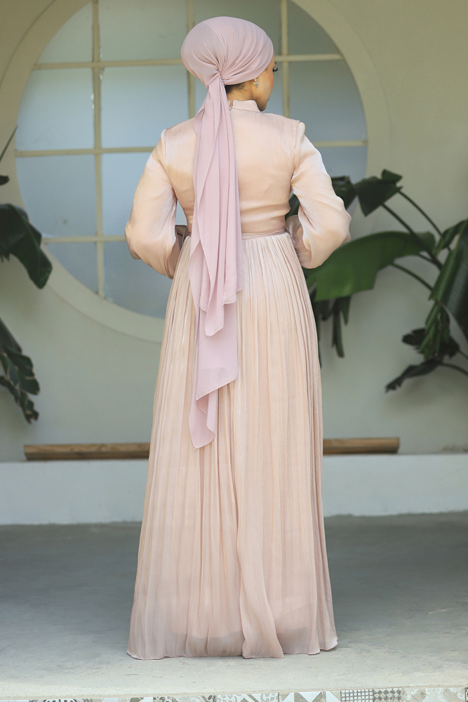 Powder Pink Modest Prom Dress 44591PD - 4