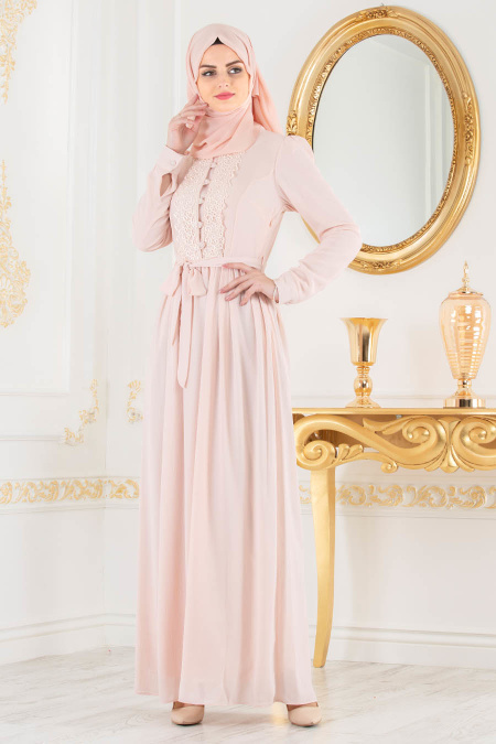 Powder Pink - New Kenza - Robe Hijab 3139PD