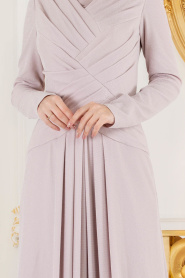 Powder Pink - Tesettürlü Abiye Elbise - Robes de Soirée 4625PD - Thumbnail