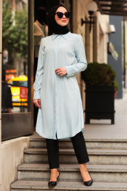 Puane - Baby Blue Hijab Tunic 14250BM - Thumbnail