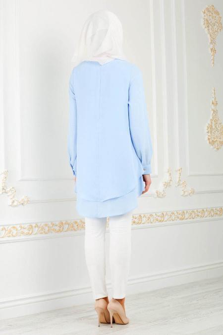 Puane - Baby Blue Hijab Tunic 70560BM - 3