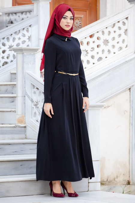 Puane - Black Hijab Dress 4700S