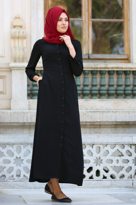Puane - Black Hijab Dress 4763S