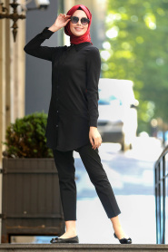 Puane - Black Hijab Tunic 14530S - Thumbnail