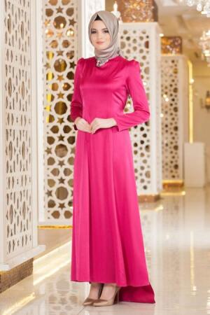 Puane - Fuchsia Hijab Coat 4545F - 1