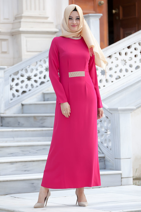 Puane - Fuchsia Hijab Dress 4696F